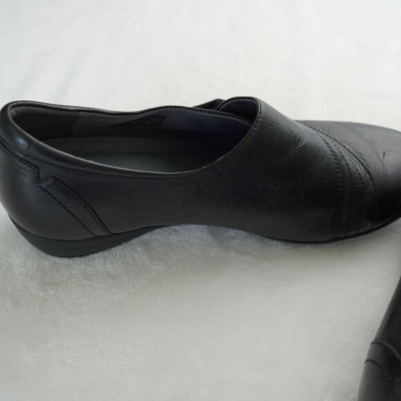 Dansko Black Leather Slip-On Comfort Shoes Size 41 Orthotic Workwear Clogs - Picture 8 of 12